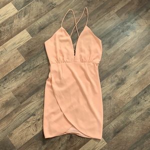 Peach By The Way mini dress.